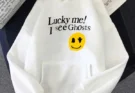 Lucky Me I See Ghosts print Hoodie