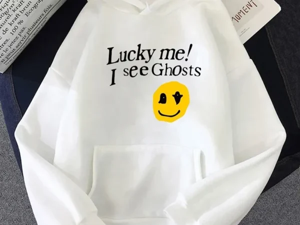 Lucky Me I See Ghosts print Hoodie