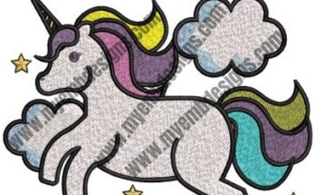 Joyous Unicorn Embroidery