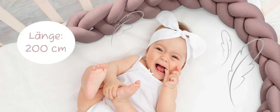 Baby Bettumrandung – Geflochtene Nestchenschlange Bettrolle