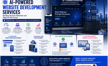 AI-powered website development services creating smart, responsive websites and web applications with modern technology and automation.