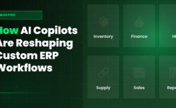 AI copilots transforming custom ERP workflows with intelligent automation, predictive analytics, and enhanced business productivity